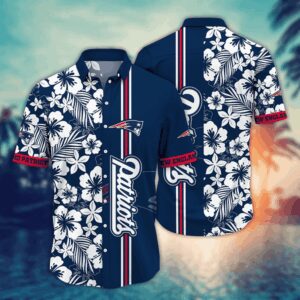 New England Patriots White Hibiscus NFL Football Team Hawaiian Shirt