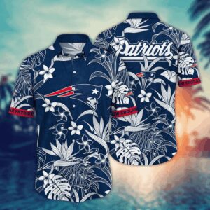 New England Patriots White Plants NFL Football Team Hawaiian Shirt