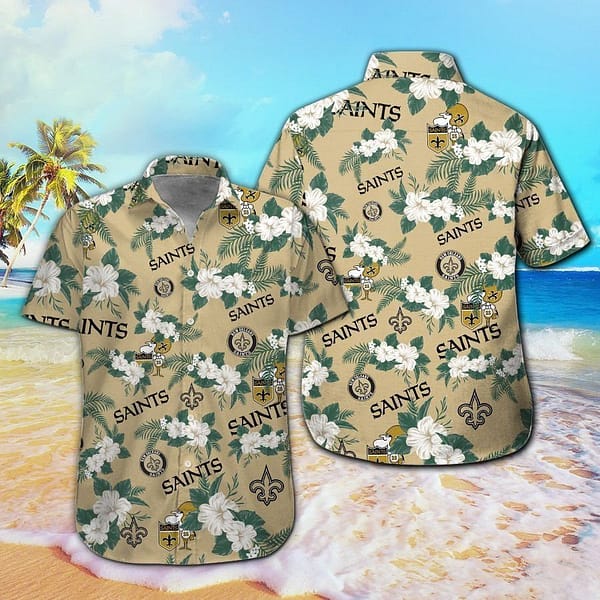 New Orleans Saints Blossom NFL Football Team Hawaiian Shirt New Orleans Saints Blossom NFL Football Team Hawaiian Shirt