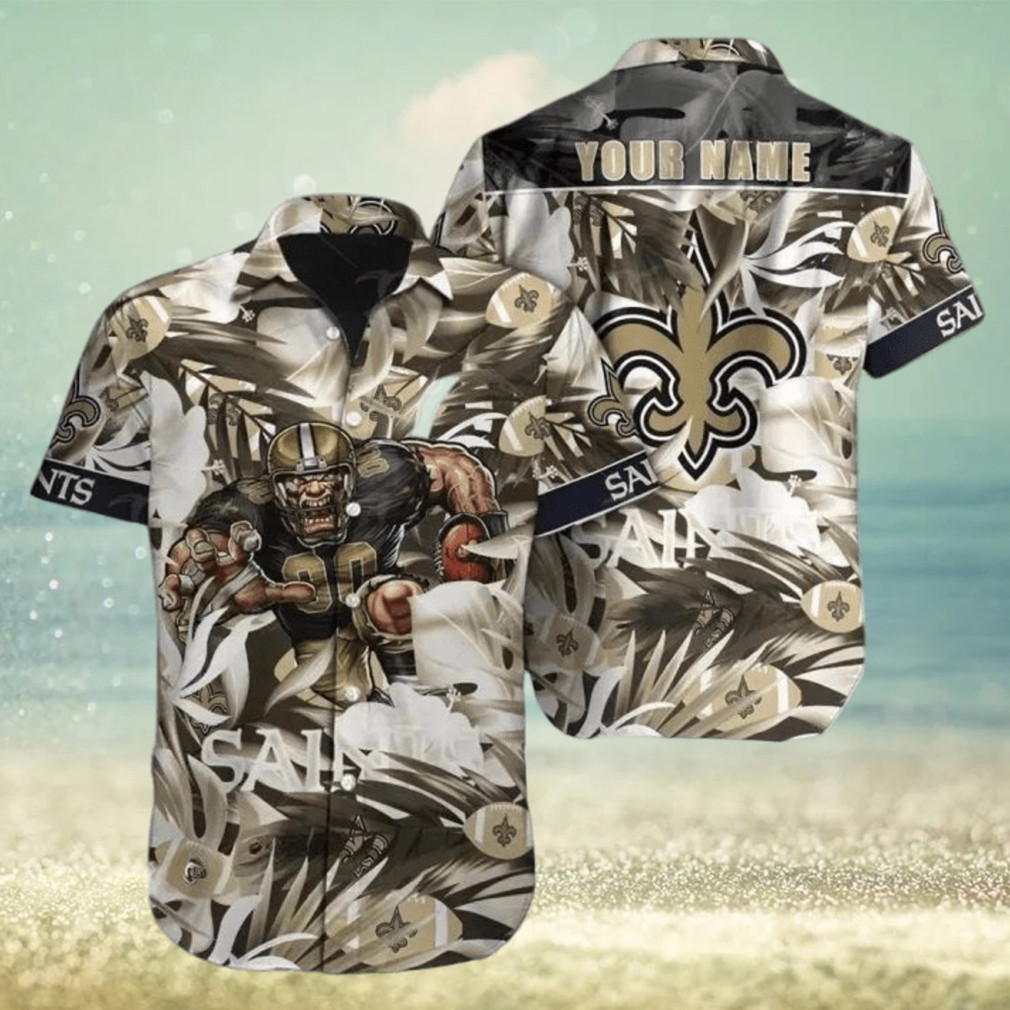 New Orleans Saints Football Custom Name Outfit Hawaiian Shirt V4 New Orleans Saints Football Custom Name Outfit Hawaiian Shirt V4