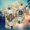 New Orleans Saints Golden Bloom Hawaiian Shirt