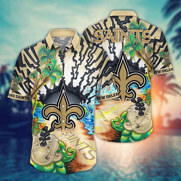 New Orleans Saints Seashore NFL Football Team Hawaiian Shirt New Orleans Saints Seashore NFL Football Team Hawaiian Shirt