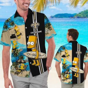 New Orleans Saints The Simpsons Custom Name NFL Football Team Hawaiian Shirt