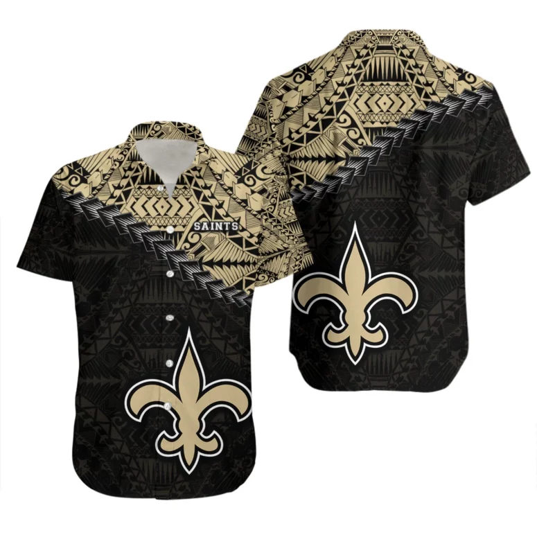New Orleans Saints Tribal Heritage Hawaiian Shirt New Orleans Saints Tribal Heritage Hawaiian Shirt