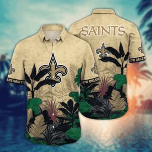 New Orleans Saints Tropical Plants NFL Football Team Hawaiian Shirt