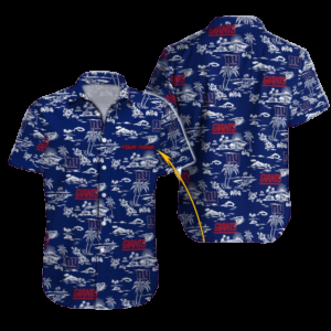 New York Giants Coastal Sketch Hawaiian Shirt