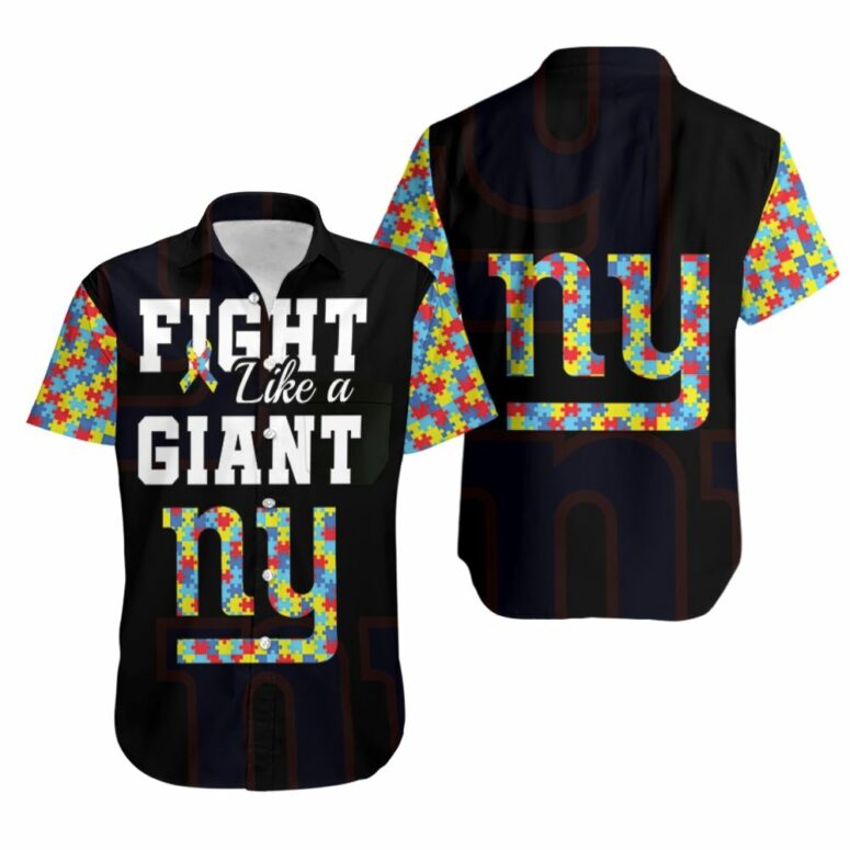 New York Giants Fight Like A Giant Hawaiian Shirt New York Giants Fight Like A Giant Hawaiian Shirt