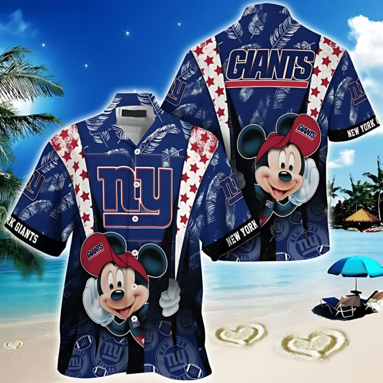 New York Giants Mickey Mouse Hawaiian Shirt New York Giants Mickey Mouse Hawaiian Shirt