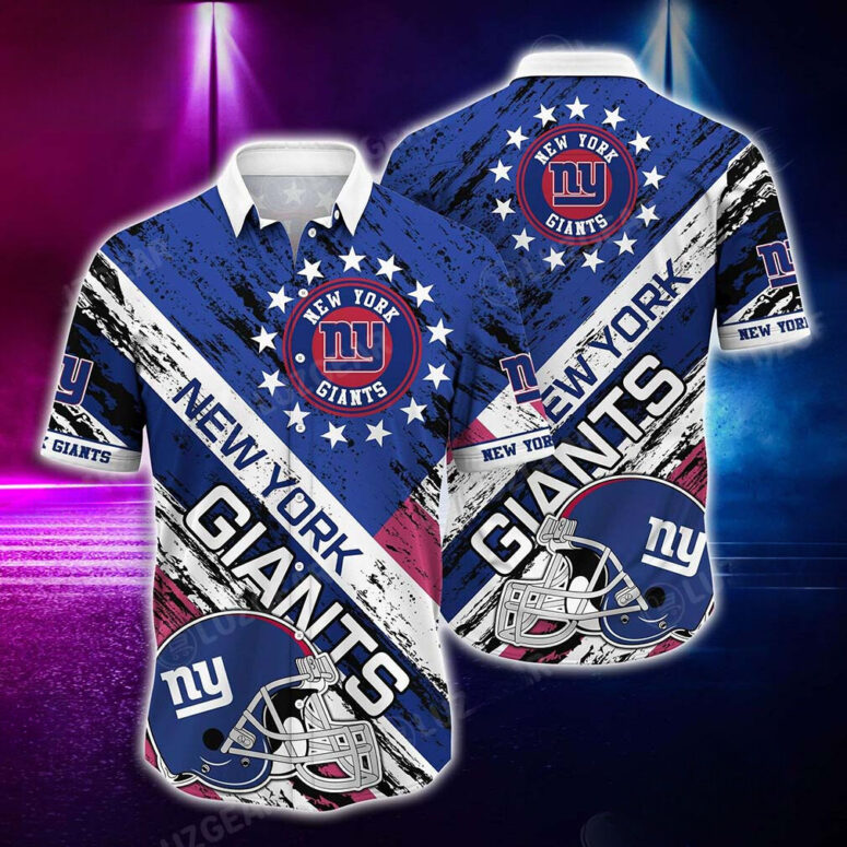 New York Giants Starburst Pride Hawaiian Shirt New York Giants Starburst Pride Hawaiian Shirt