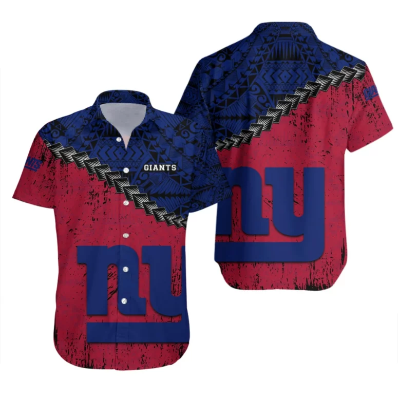 New York Giants Tribal Pride Hawaiian Shirt New York Giants Tribal Pride Hawaiian Shirt