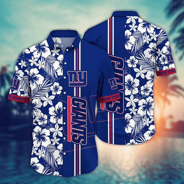 New York Giants White Flowers NFL Football Team Hawaiian Shirt New York Giants White Flowers NFL Football Team Hawaiian Shirt