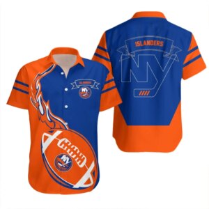 New York Islanders Football Fusion Hawaiian Shirt