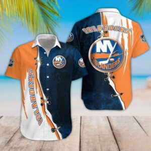 New York Islanders Laced Victory Hawaiian Shirt
