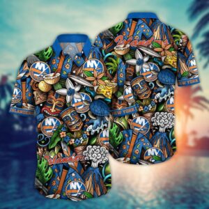 New York Islanders Tropical Tiki Hawaiian Shirt