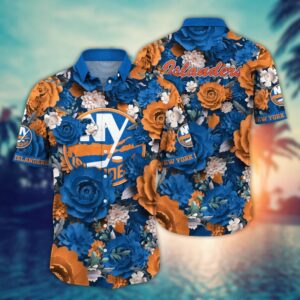 New York Islanders Vibrant Floral Hawaiian Shirt