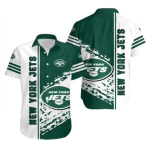 New York Jets Bold Stripes Hawaiian Shirt