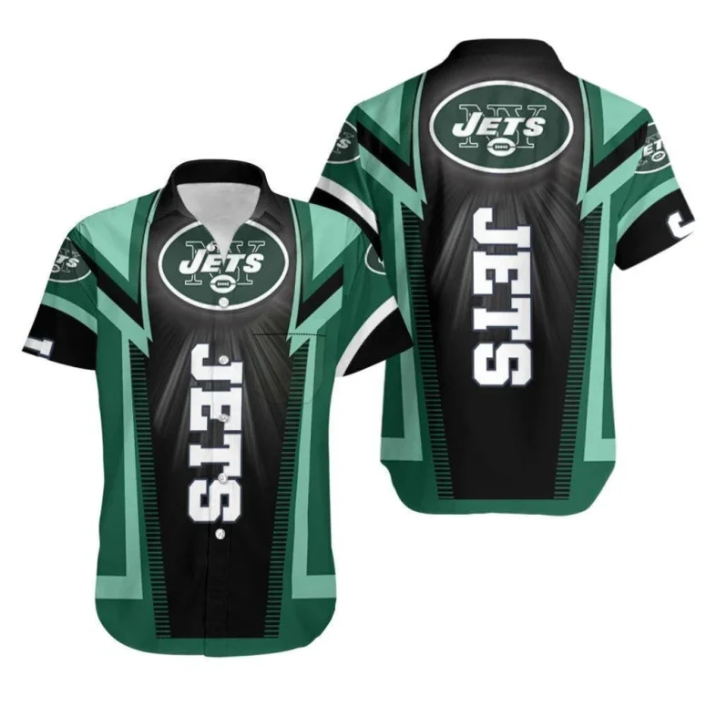 New York Jets Dynamic Stripe Hawaiian Shirt New York Jets Dynamic Stripe Hawaiian Shirt