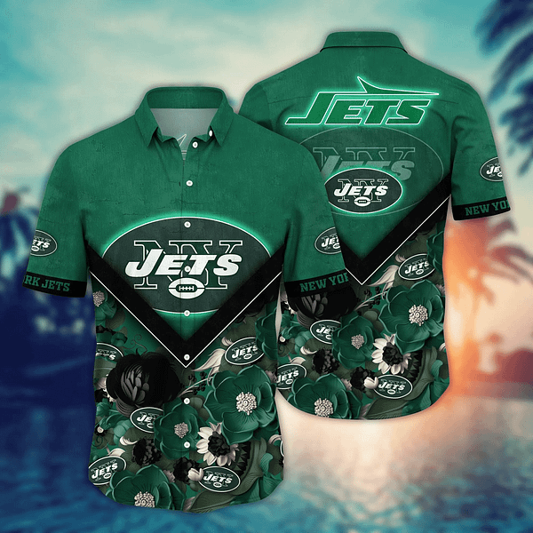 New York Jets Flora NFL Football Team Hawaiian Shirt New York Jets Flora NFL Football Team Hawaiian Shirt