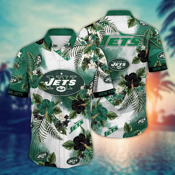 New York Jets Forest NFL Football Team Hawaiian Shirt New York Jets Forest NFL Football Team Hawaiian Shirt