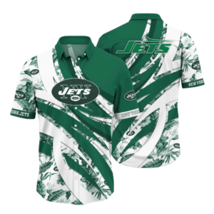 New York Jets Green Breeze Hawaiian Shirt