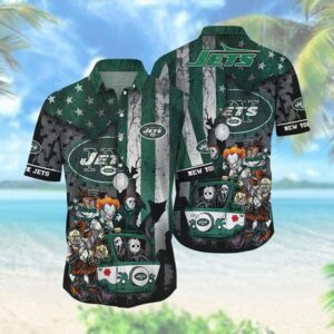 New York Jets Horror Characters NFL Football Team Hawaiian Shirt