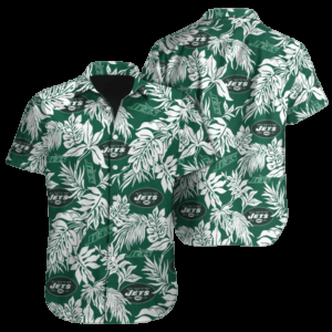 New York Jets Jungle Leaf Hawaiian Shirt