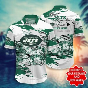 New York Jets Personalized Name Best Grandpa Ever Just Ask Hawaiian Shirt