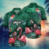 New York Jets Pink Flamingo NFL Football Team Hawaiian Shirt