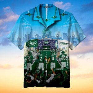 New York Jets Skyline Victory Hawaiian Shirt