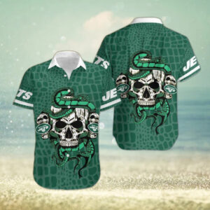 New York Jets Snake And Skull Octopus Hawaiian Shirt