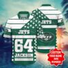 New York Jets Stars and Stripes Personalized Name Number Hawaiian Shirt