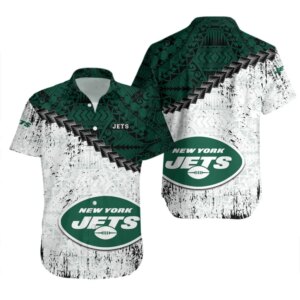 New York Jets Tribal Legacy Hawaiian Shirt