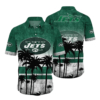 New York Jets Tropical Sunset Hawaiian Shirt