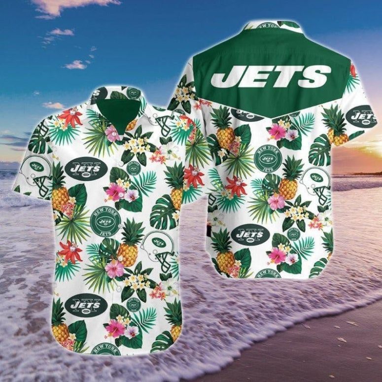 New York Jets Tropical Vibes Hawaiian Shirt New York Jets Tropical Vibes Hawaiian Shirt