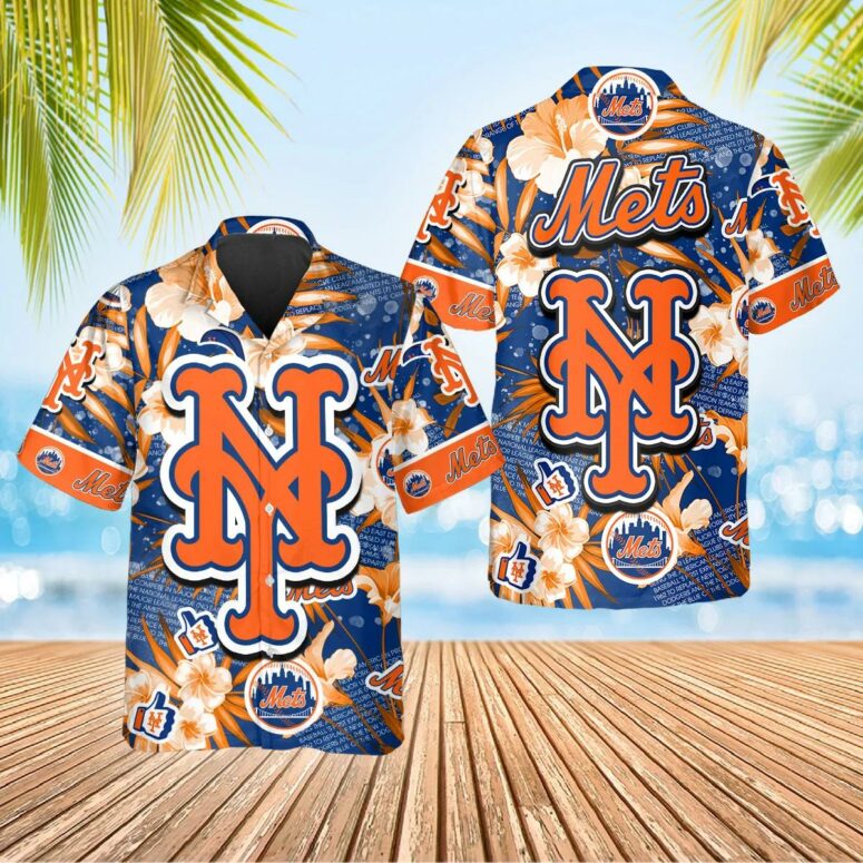 New York Mets Island Breeze Hawaiian Shirt New York Mets Island Breeze Hawaiian Shirt