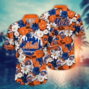 New York Mets Paper Flower Hawaiian shirt&nbsp;