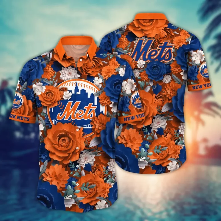 New York Mets Paradise Play Hawaiian Shirt New York Mets Paradise Play Hawaiian Shirt