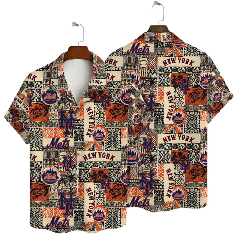 New York Mets Seaside Escape Hawaiian Shirt New York Mets Seaside Escape Hawaiian Shirt