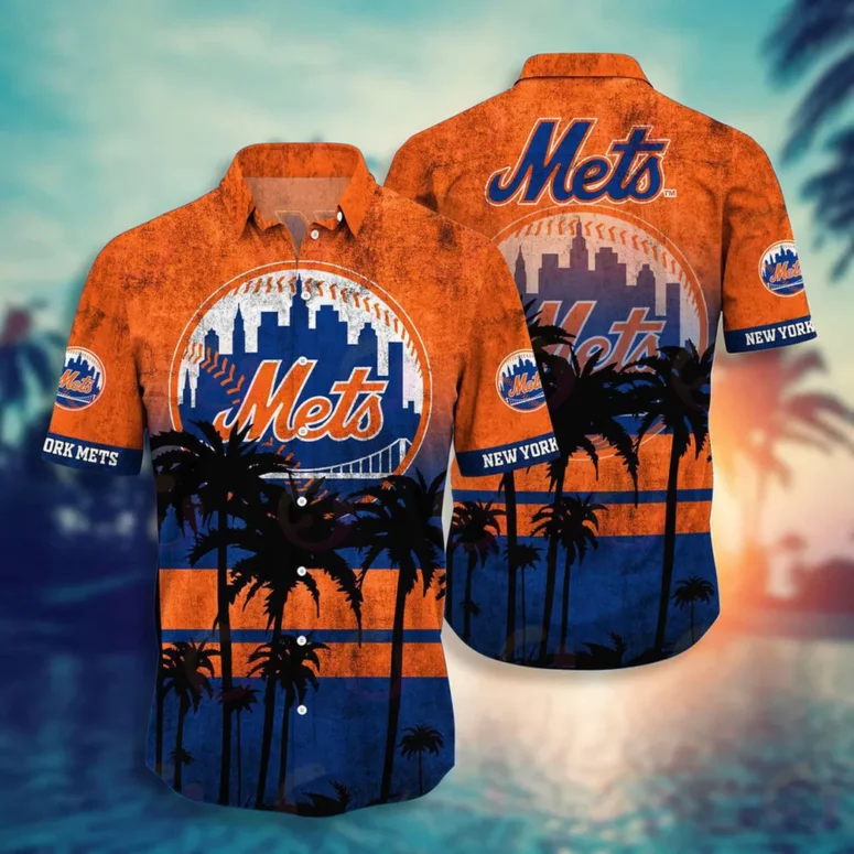 New York Mets Coconut Sunset Hawaiian Shirt New York Mets Coconut Sunset Hawaiian Shirt