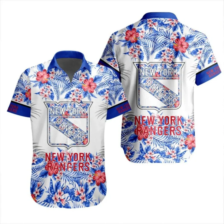 New York Rangers Floral Vibes Hawaiian Shirt New York Rangers Floral Vibes Hawaiian Shirt