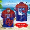 New York Rangers Personalized Splash Hawaiian Shirt