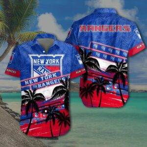 New York Rangers Tropical Paradise Hawaiian Shirt