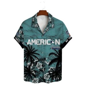 New York Yankees Teal Tropics American Hawaiian Shirt