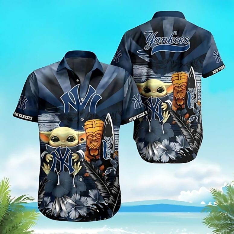 New York Yankees Tiki Fan Hawaiian Shirt New York Yankees Tiki Fan Hawaiian Shirt