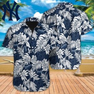 New York Yankees Tropical Leaf Classic Hawaiian Shirt