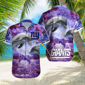 News Yorks Giants Football Dolphin Custom Name Hawaiian Shirt