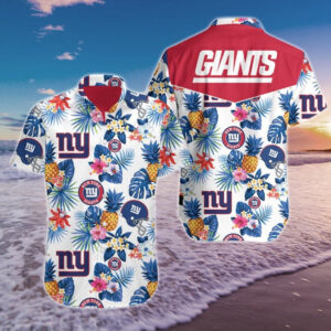 News Yorks Giants NFL Aloha White Background Hawaiian Shirt