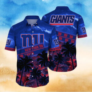 News Yorks Giants NFL Leaves Tropical Style Hawaiian Shirt