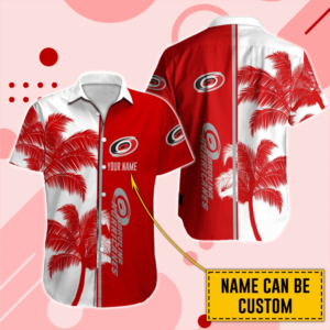 Personalized Carolina Hurricanes Palm Bliss Hawaiian Shirt