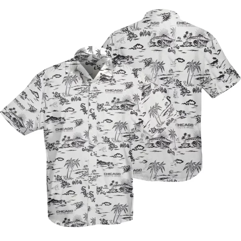 Personalized Chicago White Sox Tropic Swing Hawaiian Shirt Personalized Chicago White Sox Tropic Swing Hawaiian Shirt
